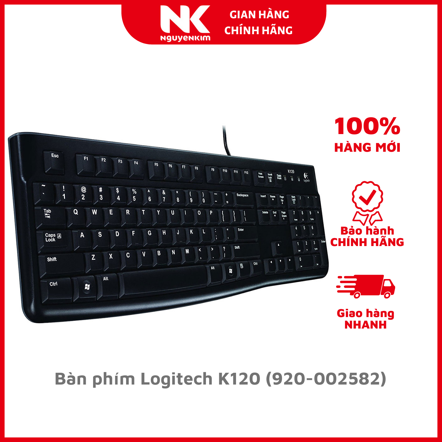 Bàn phím Logitech K120 - Hàng Chính Hãng