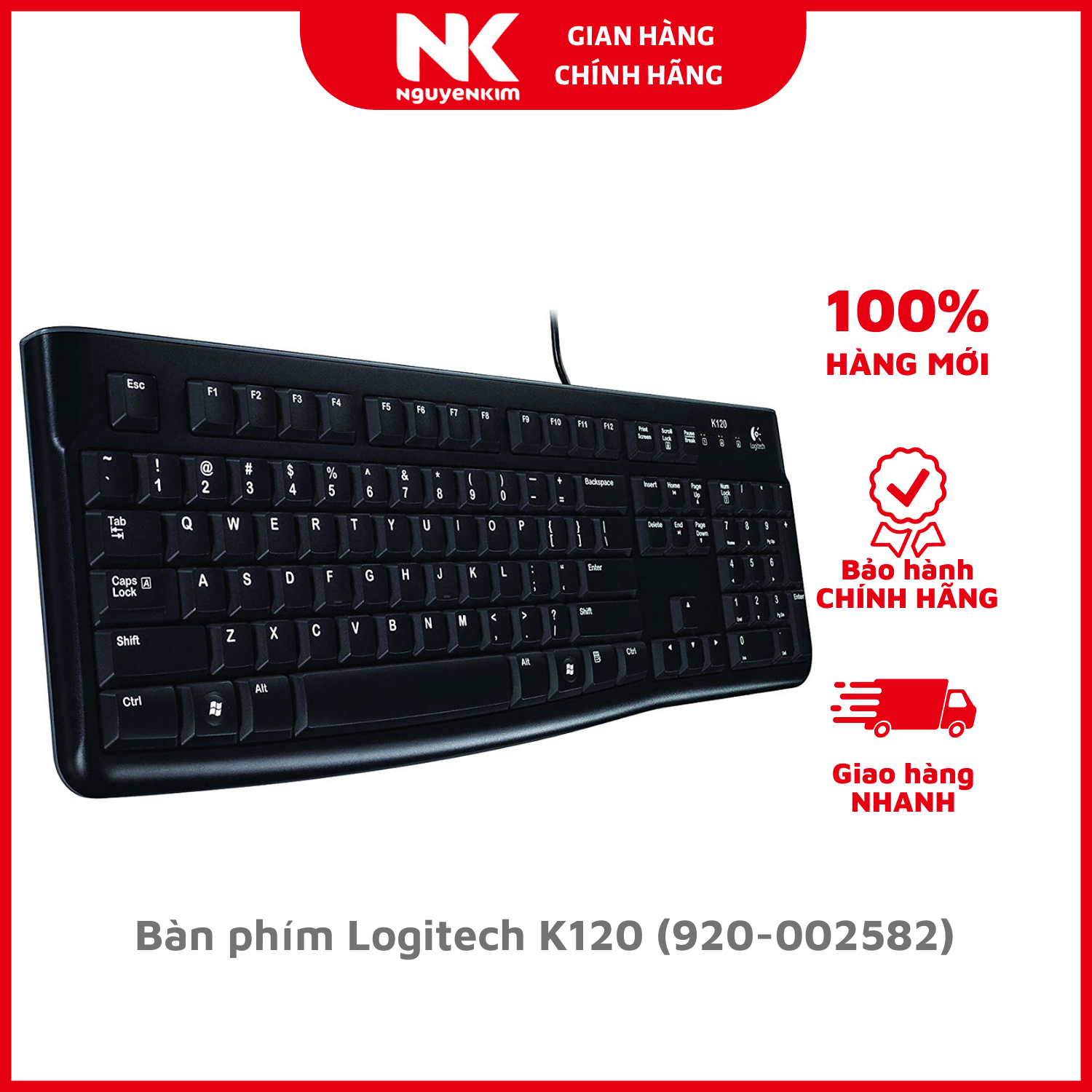 Bàn phím Logitech K120 (920-002582) - Hàng Chính Hãng