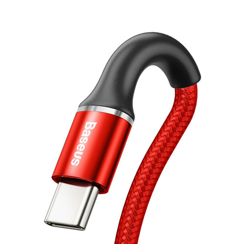 Cáp Sạc Nhanh Và Hỗ Trợ Truyền Dữ Liệu Baseus Halo USB Sang Type C Hỗ Trợ Dòng Lên Đến 3A Tích Hợp QC 3.0/2.0 Tốc Độ Truyền Lên Đến 480Mbps Trang Bị Đèn LED Hiển Thị - Hàng Chính Hãng