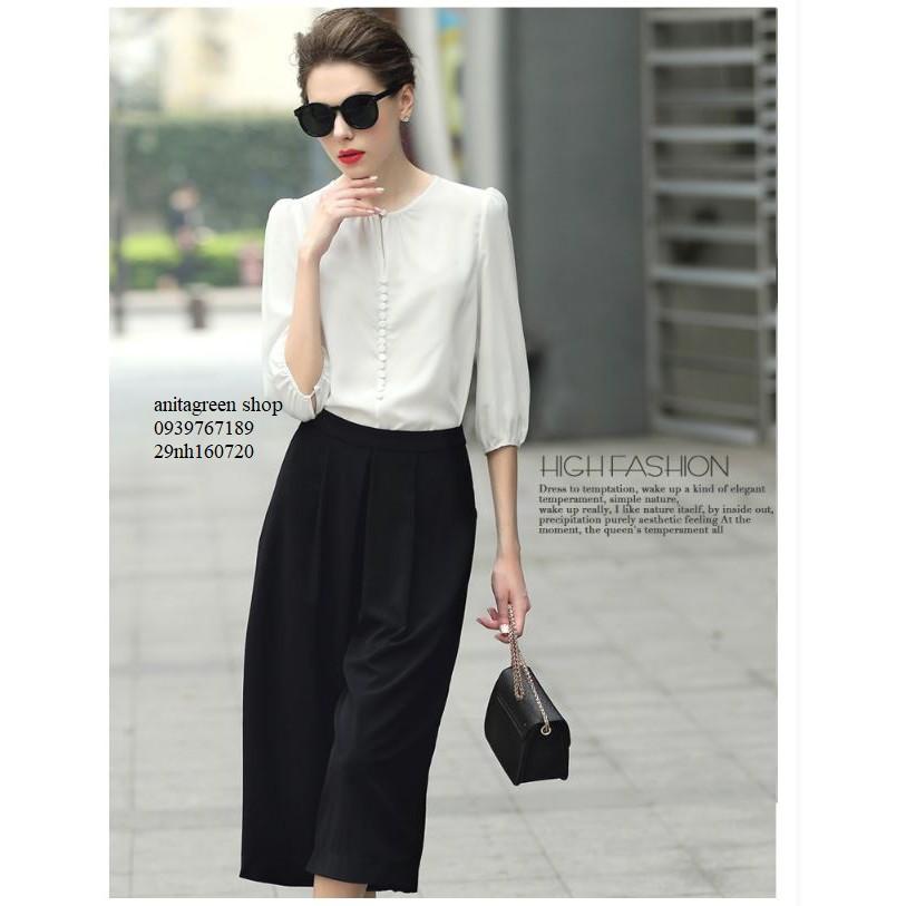 Nh160720-SƠ MI NỮ CÔNG SỞ ĐÍNH NÚT