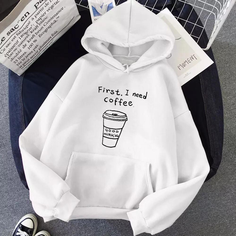 ÁO HOODIE UNISEX IN I NEED COFFEE (NHIỀU MÀU)