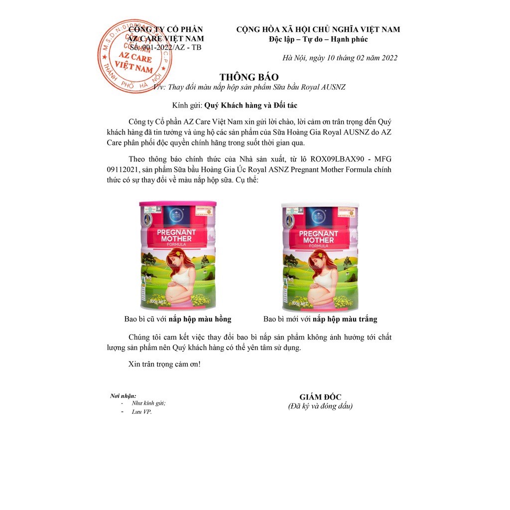 Sữa  Bầu Lon 900g - Sữa Bột Hoàng Gia Pregnant Mother Formula Dành Cho Phụ Nữ Mang Thai Royal AUSNZ