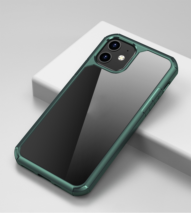 Ốp Lưng Chống Sốc Lưng Trong Phong Cách Mới Dành Cho Iphone 11 12 13 11 Pro 12 Pro 13 Pro 11 Pro Max 12 Pro Max 13 Pro Max 12 Mini 13 Mini - Hàng Chính Hãng - Xanh Rêu - Iphone 12 Mini