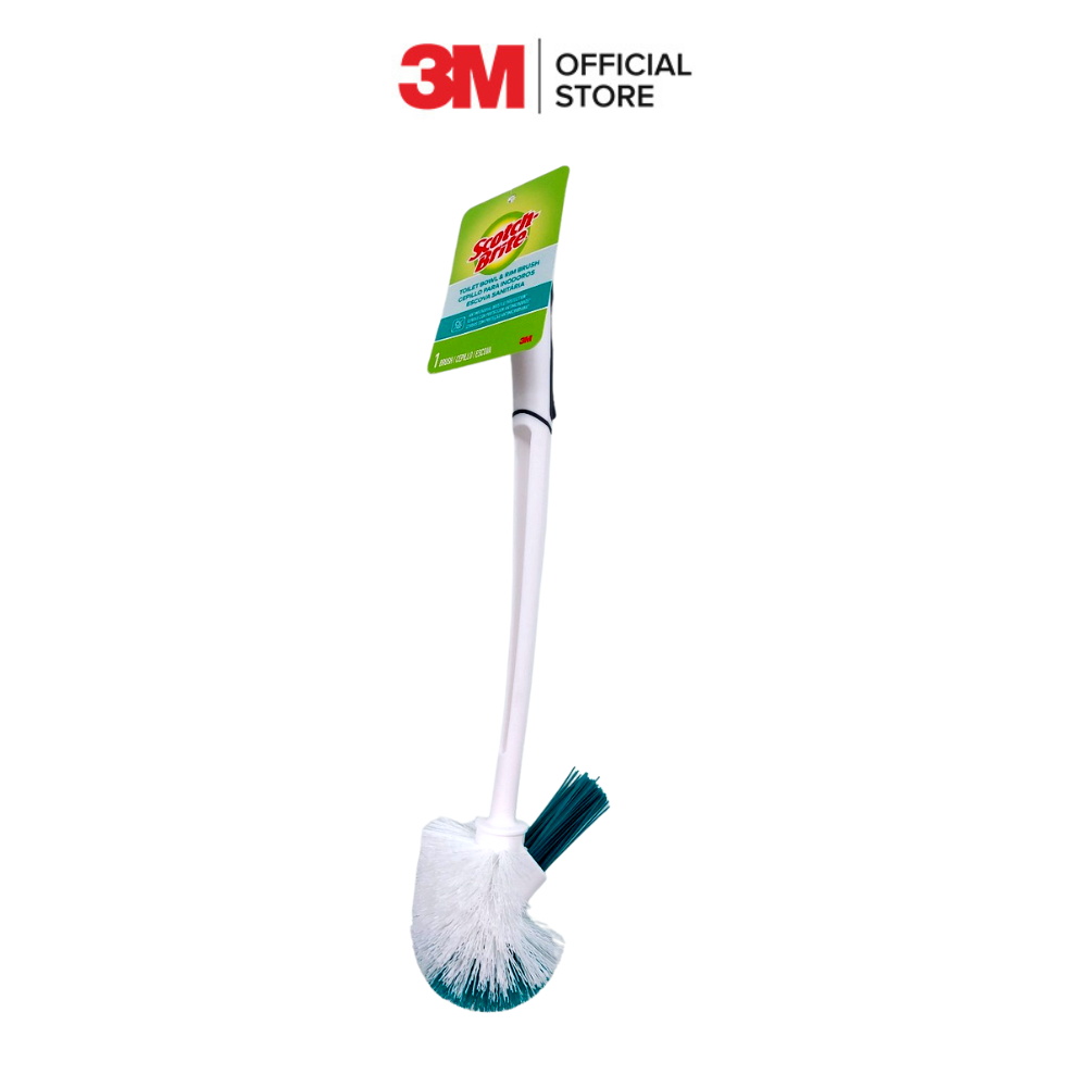 Cọ toilet 2 đầu Scotch-Brite 3M đa năng với đầu nylon bền chắc, không gây trầy xước, chạm đến mọi ngóc ngách