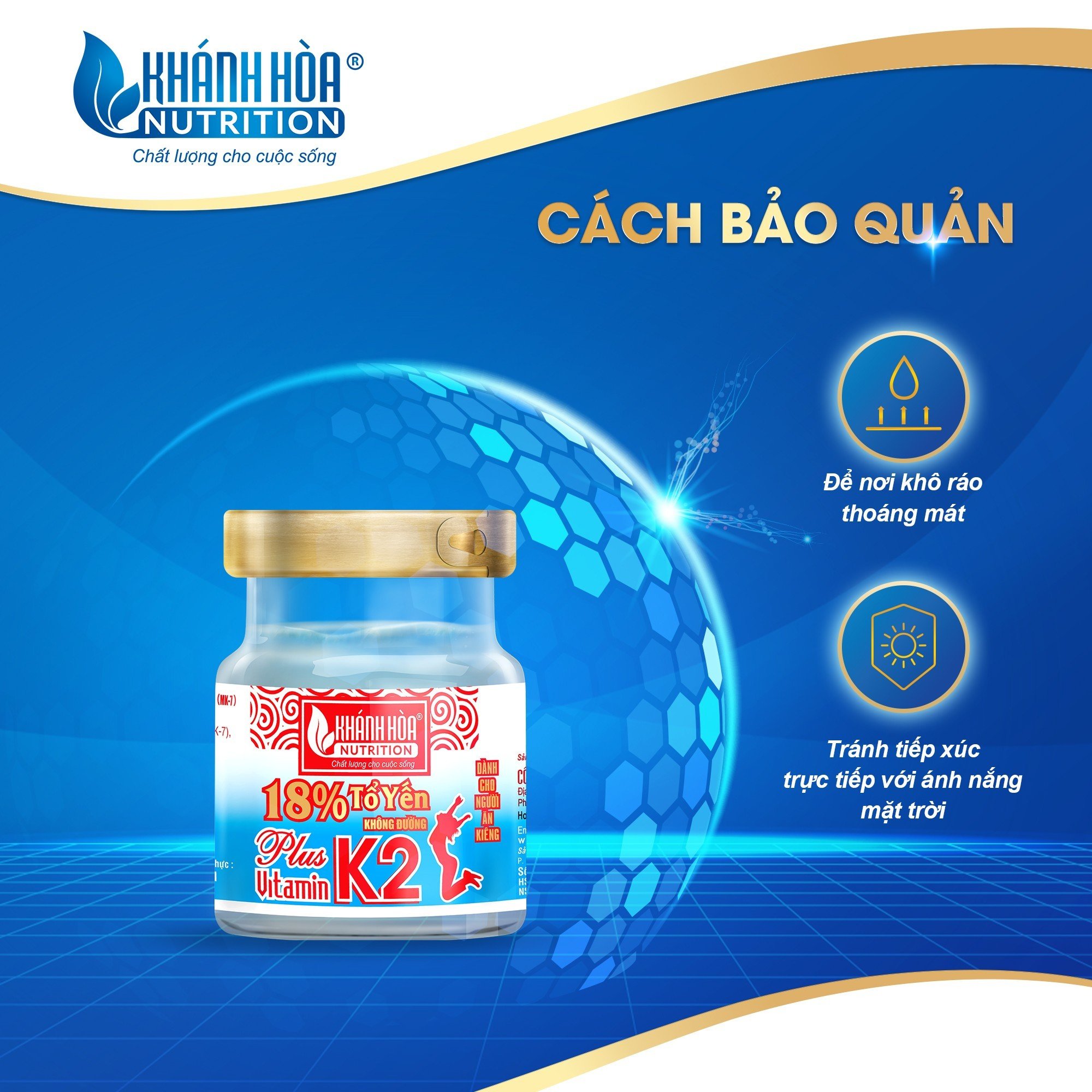 Tổ Yến 18% Không Đường Bổ Sung Vitamin K2 Dành Cho Người Ăn Kiêng Khánh Hòa Nutrition – Lọ 70ml