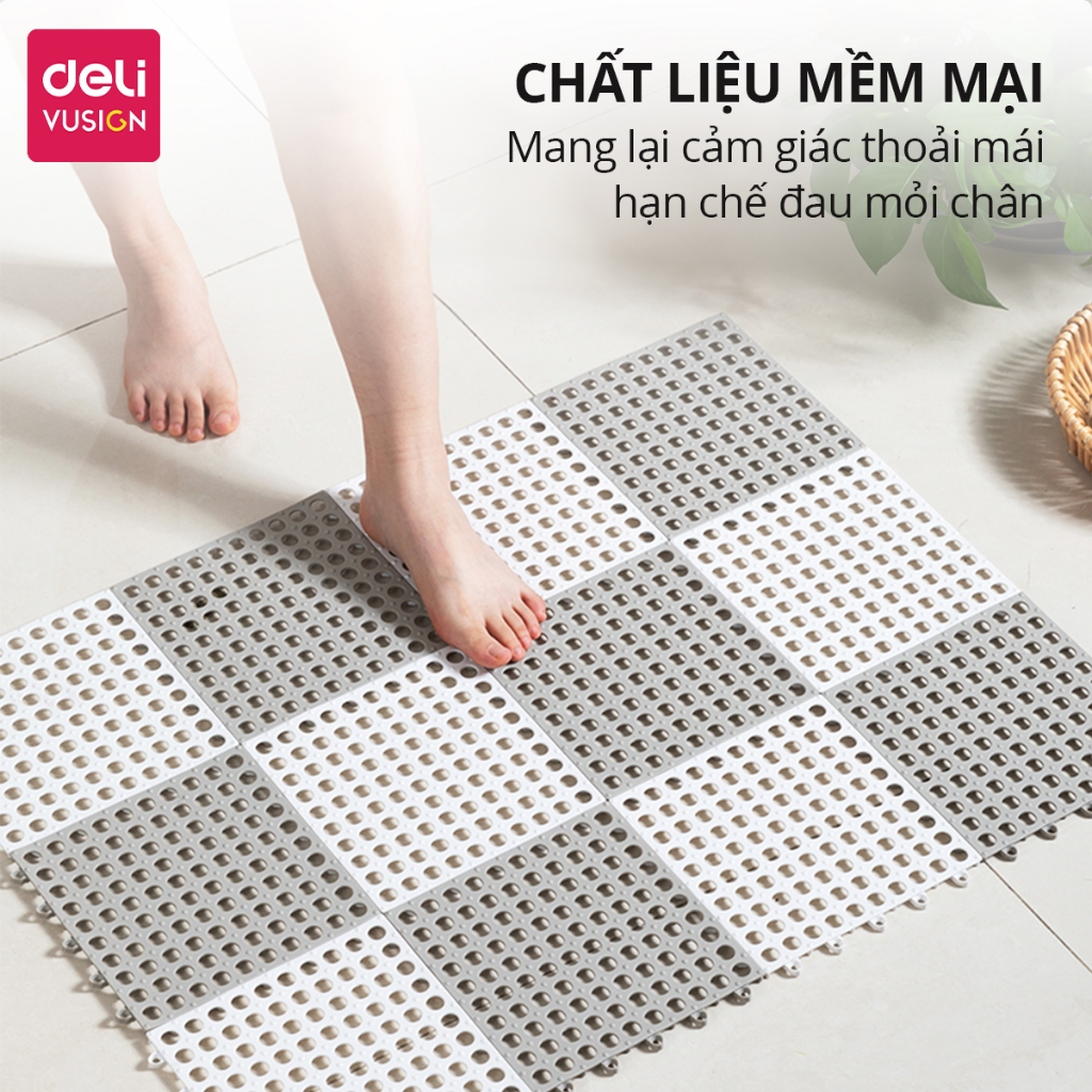 Thảm Lót Sàn Nhà Tắm Chống Trơn Trượt - Tấm Nhựa Ghép Chất Liệu Nhựa Dẻo Siêu Bền Lót Sàn Nhà Vệ Sinh