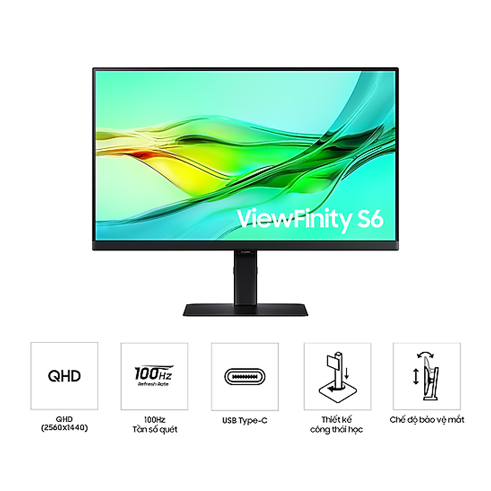 Màn hình chuyên đồ họa Samsung D604UAEXXV QHD sRGB 99% IPS HDR 10 USB-C 90W 100Hz - Hàng chính hãng
