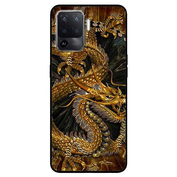 Ốp lưng dành cho Oppo A54 - A74 - A94 mẫu Rồng Nền Đen