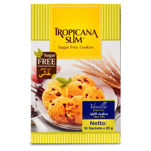 Combo 2 Hộp Bánh Quy Ăn Kiêng Tropicana Slim Sugar Free Cookies Vani (10 x 20g)