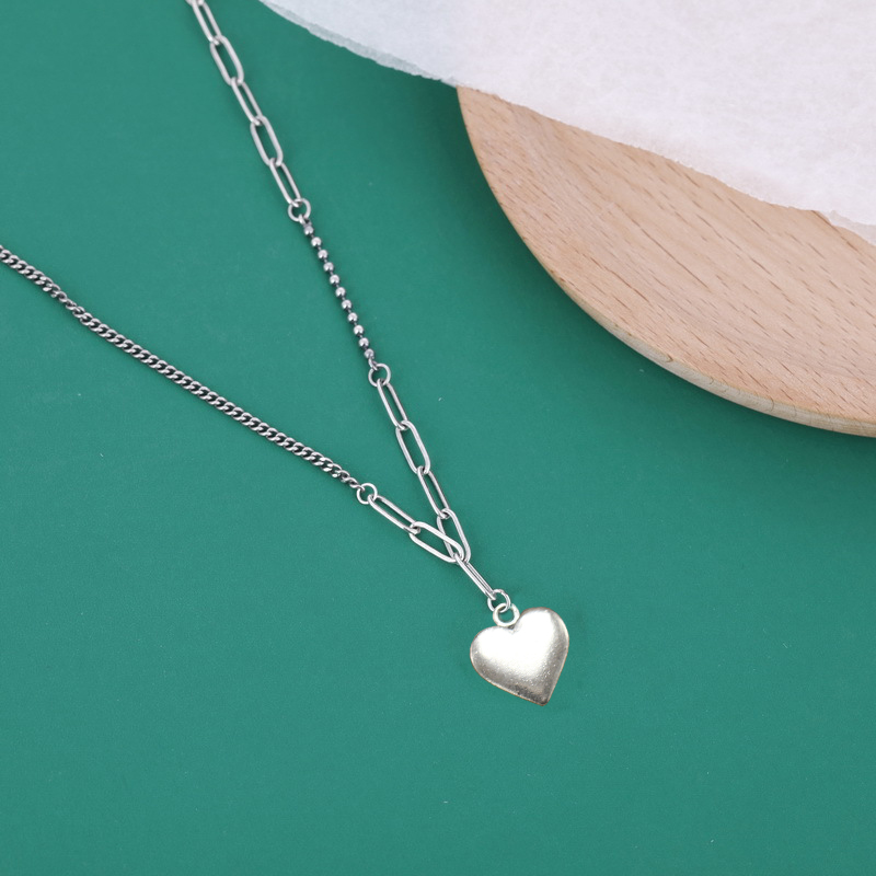 Vòng cổ dây chuyền mặt trái tim tình yêu cổ điển phong cách Hàn Quốc