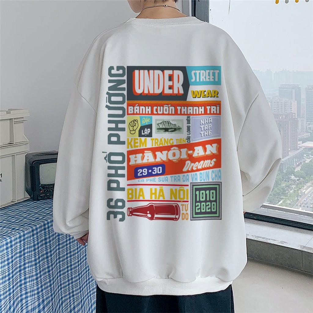 Áo Hoodie Sweater chất NỈ under Hà Nội, ÁO phom Rộng 100% Cotton Nam Nữ Unisex 