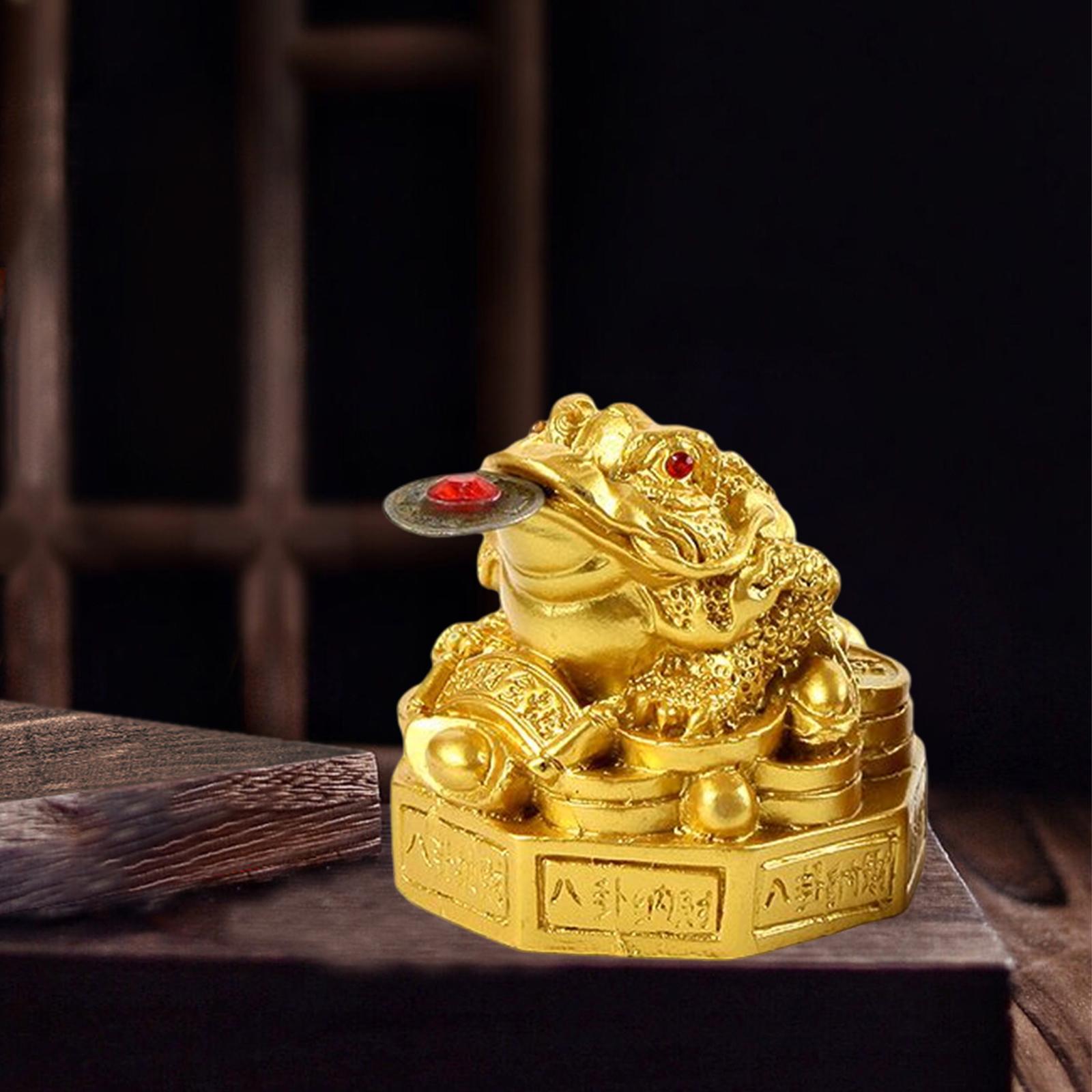 2Pcs Lucky Charm Wealth Frog Lucky Money Frogs for Tabletop Gifts Decor