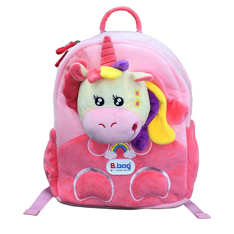 Balo mẫu giáo B.Bag Cushy-Unicorn Hồng dành cho bé 3-5 tuổi,trẻ mẫu giáo,đáng yêu,dễ thương B-12-102