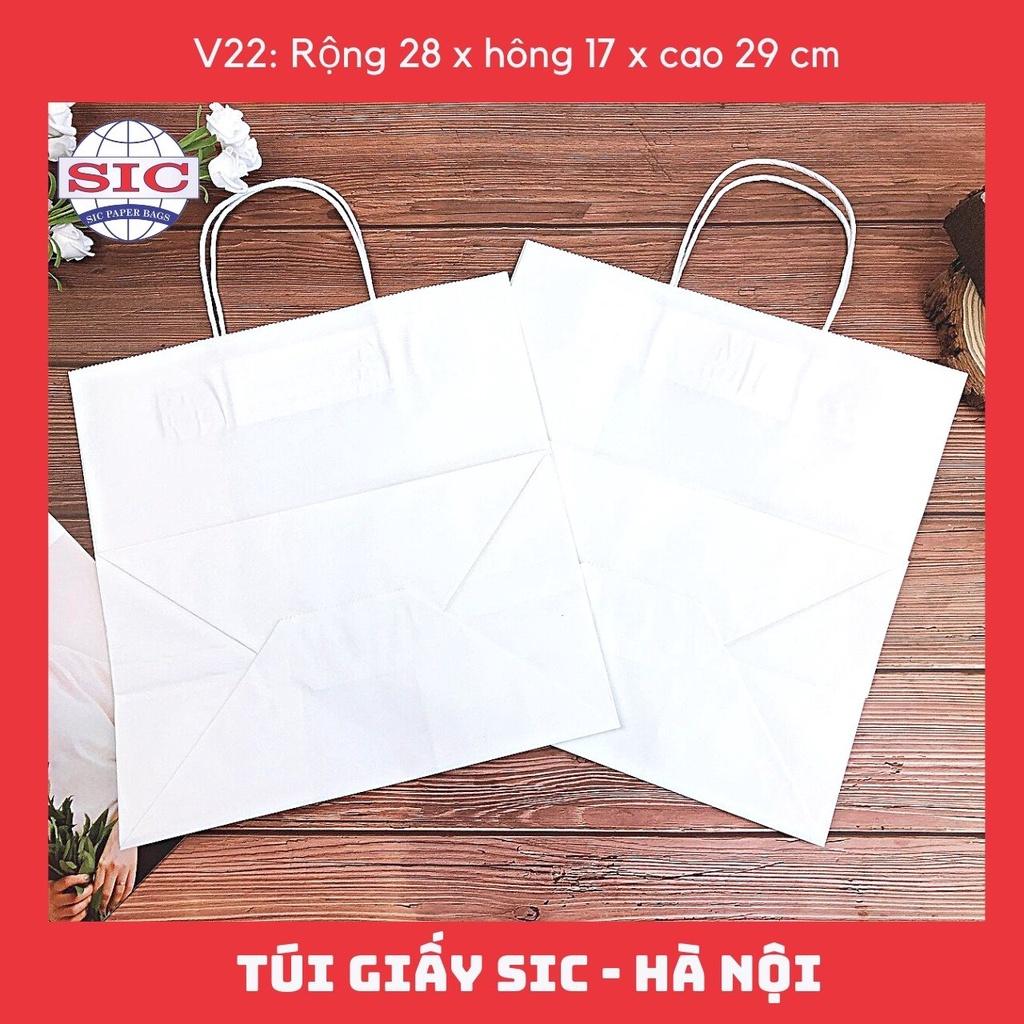 10 CHIẾC TÚI GIẤY KRAFT V22: 28x17x29 cm CÓ QUAI ( ẢNH THẬT)