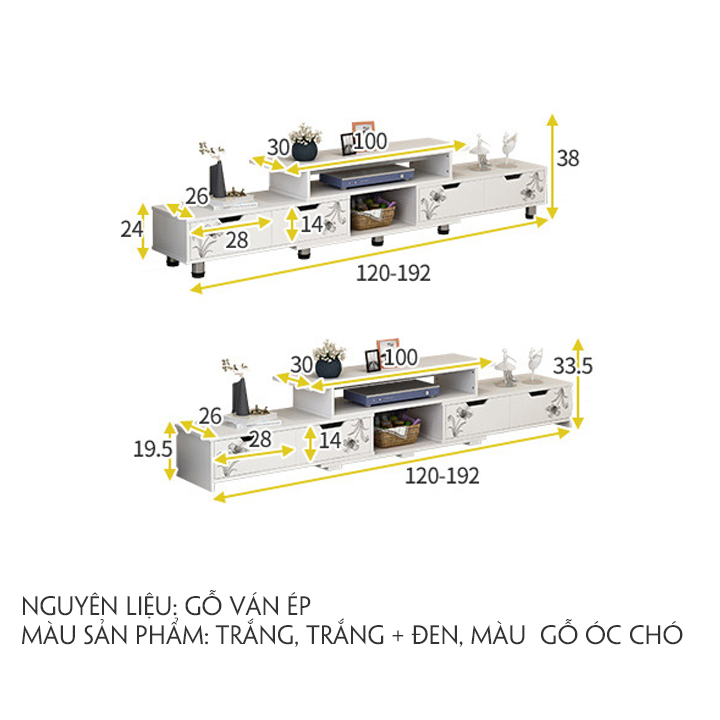 Tủ kệ tivi phòng khách băng gỗ - Tủ kệ tivi có ngăn kéo