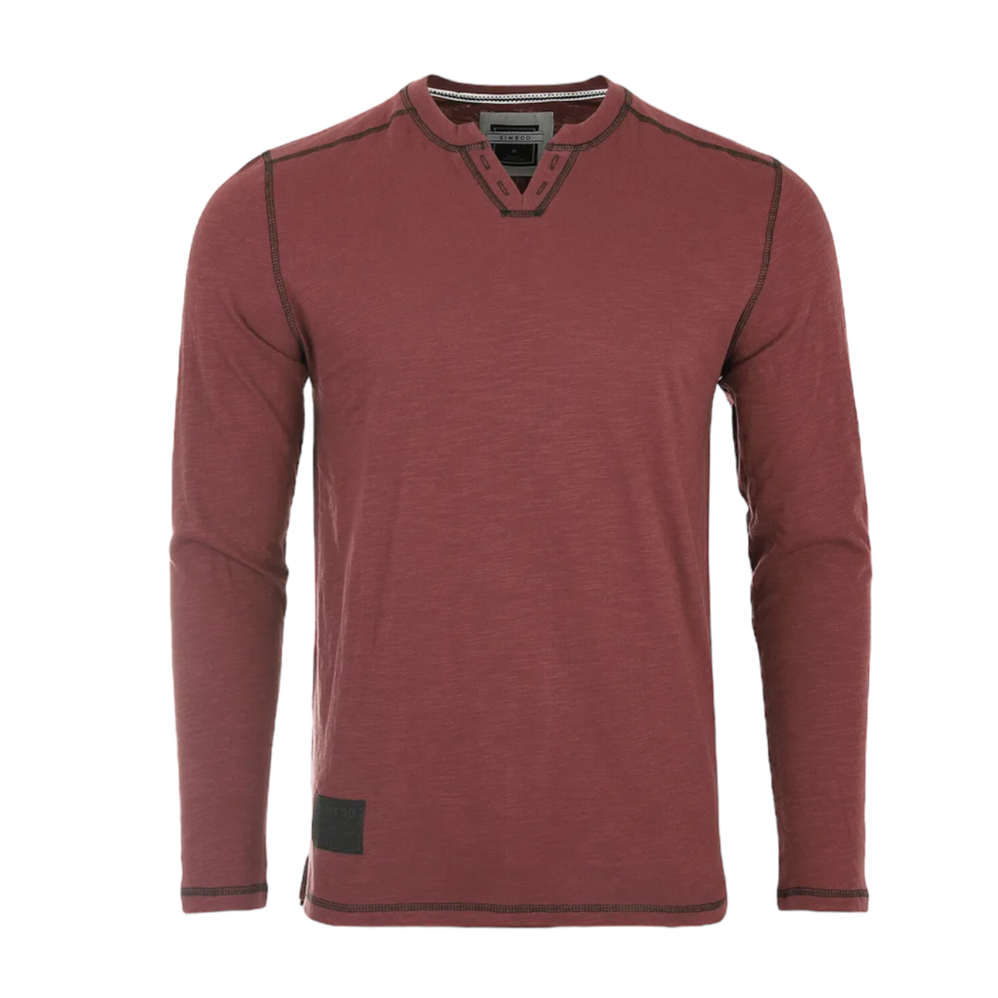 Áo T-SHIRT dài tay cổ chữ V_Placket Henley_Phong cách thể thao đơn giản_Hàng US chất lượng cao_ZIMEGO