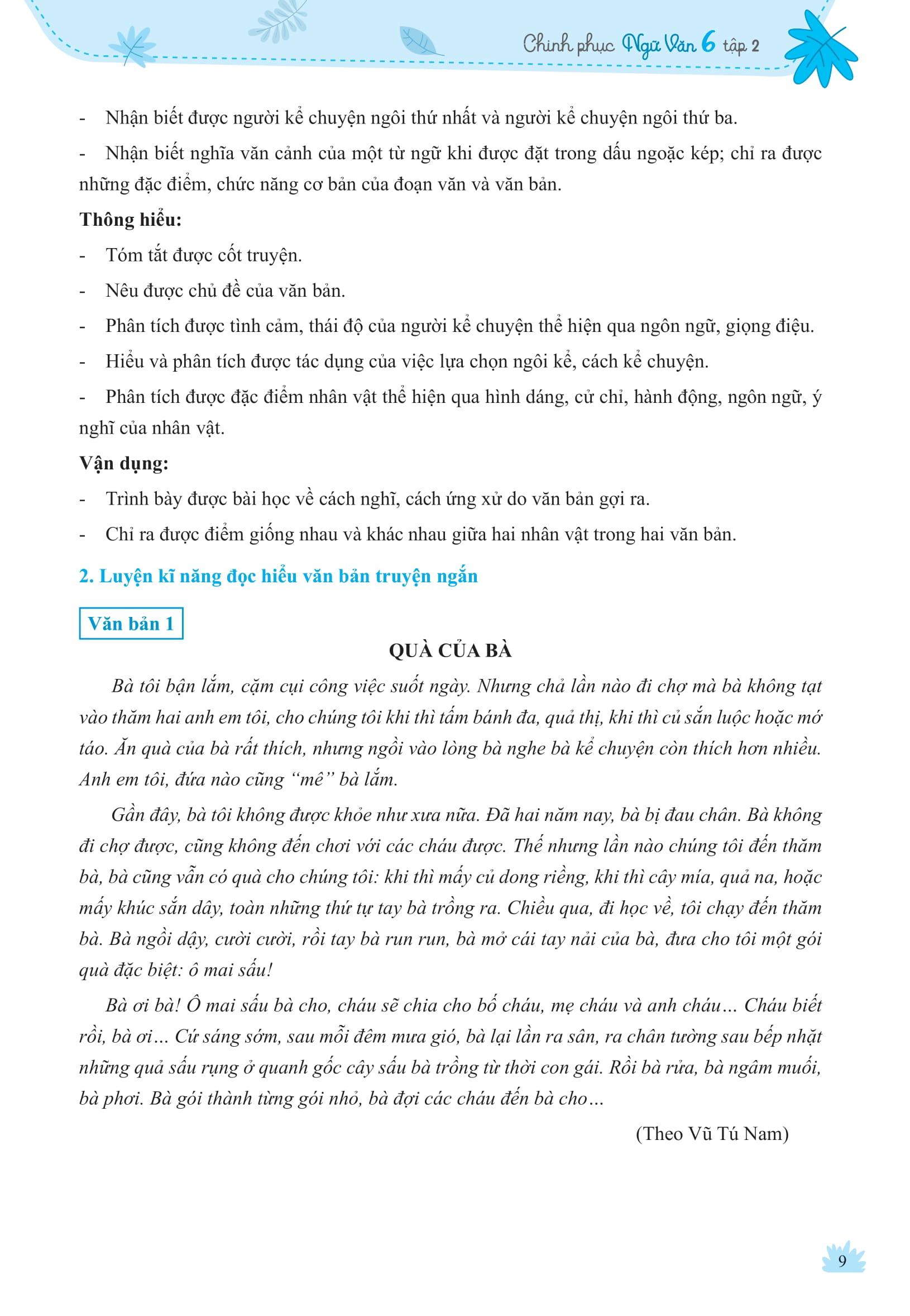 Sách - Chinh Phục Ngữ Văn - Kỹ Năng Đọc Hiểu Và Viết Theo Các Thể Loại Lớp 6 - Tập 2