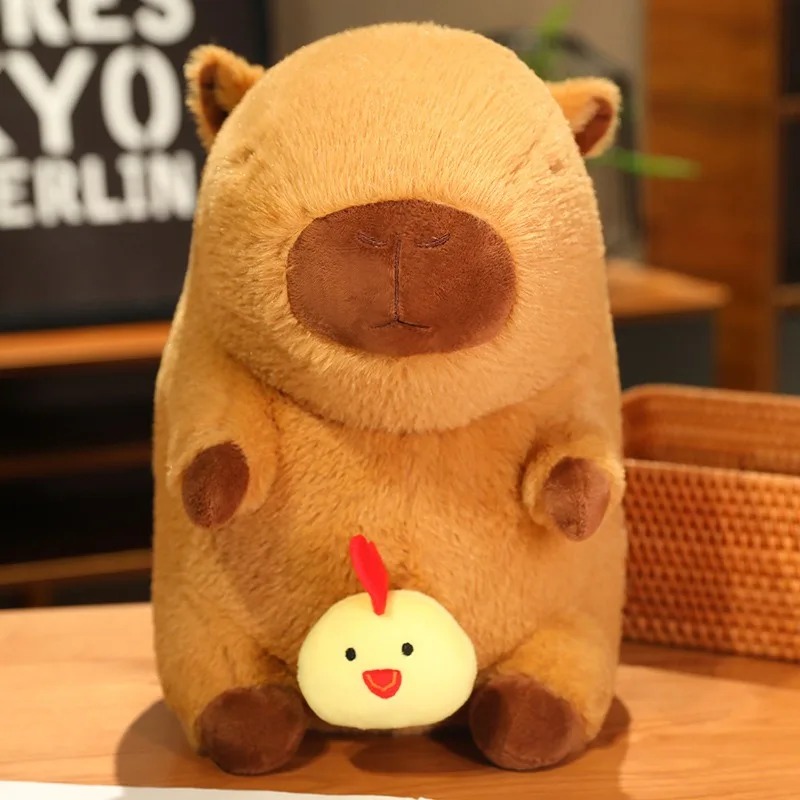 Thú nhồi bông capybara ciu gà đáng yêu - Size từ 35cm đến 65cm - Quà tặng gấu bông capybara có ciu hình gà kéo ra được