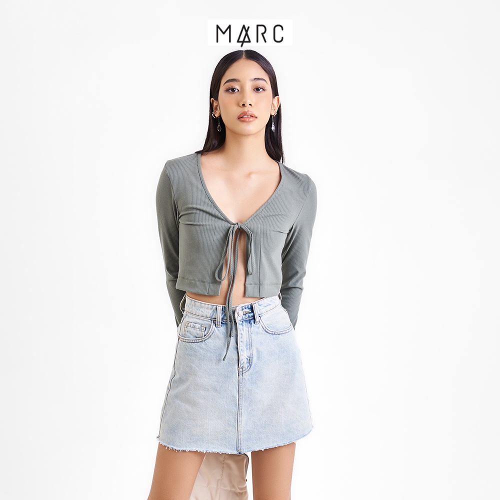 Áo khoác cardigan dài tay nữ MARC FASHION thắt nơ cổ CBMH081922