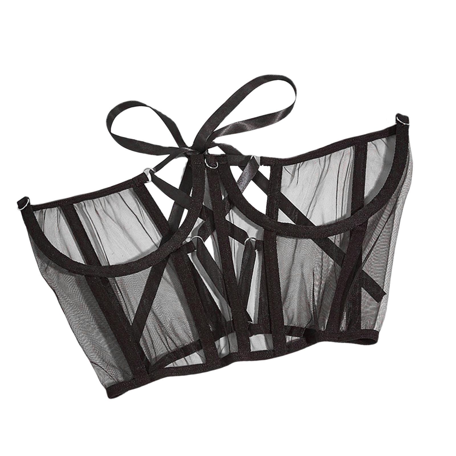 Fashion Women Lace up Corset Waist  Wide Belt for Costume Christmas Black