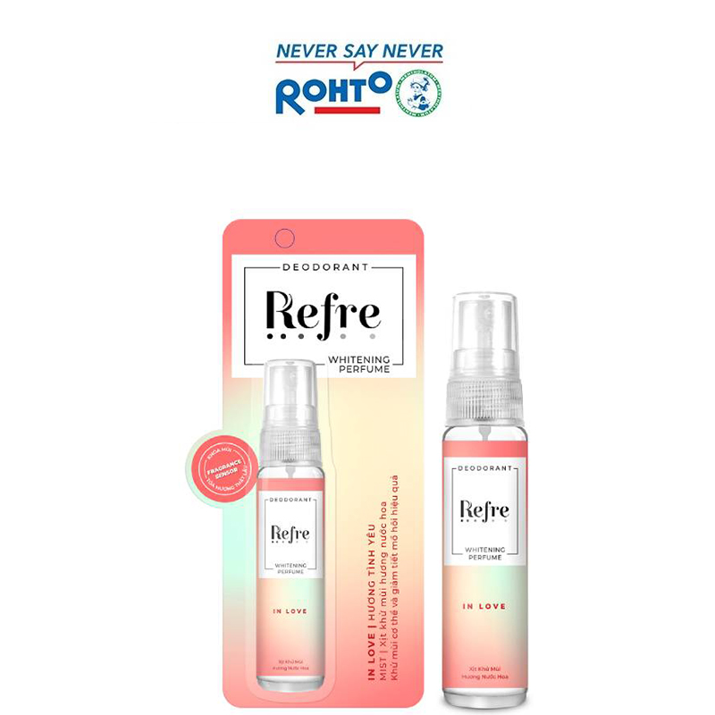 Xịt khử mùi dưỡng trắng hương nước hoa Refre Whitening Perfume In Love - Hương Tình Yêu 30ml