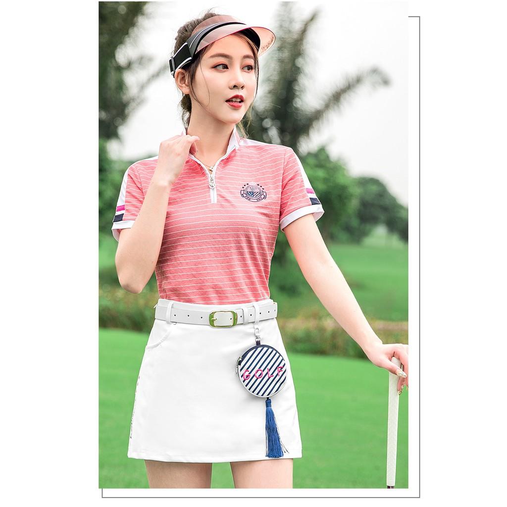 Váy Golf nữ PGM QZ048 - Chân váy trắng kèm túi tròn phong cách Hàn Quốc