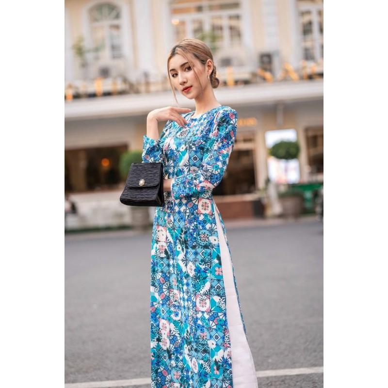 SET ÁO DÀI CÔ BA TAY BỒNG CAO CẤP VN