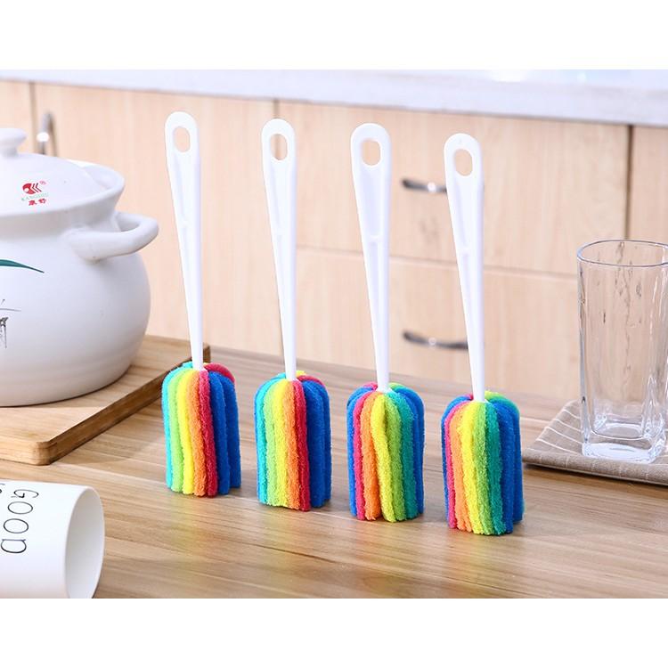Cọ Rửa Ly, Rửa Bình Nước Đầu Bọt 7 Sắc Cầu Vồng - DumiStore