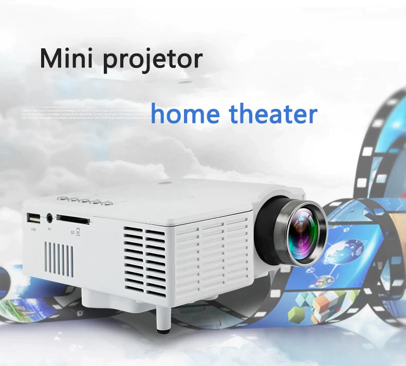 Máy Chiếu Mini Led Projector UC28C Dùng Cho Gia Đình Độ Sáng 50 Lumens Cho Kích Thước Màn Hình Từ 10 - 60 Inchs