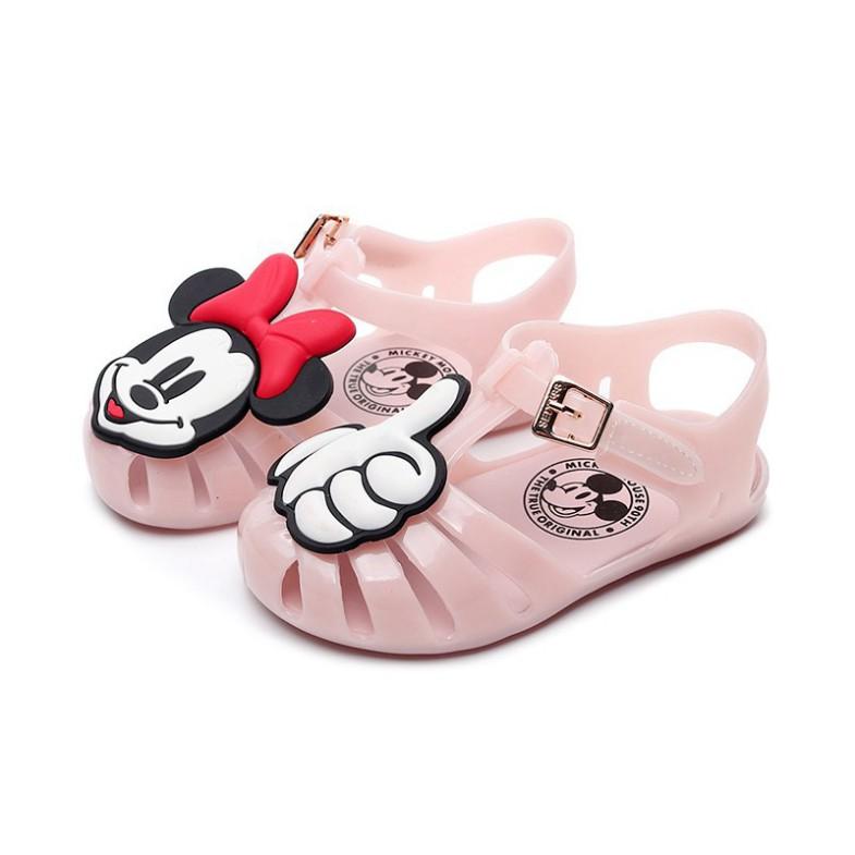 Freeship Giày nhựa mềm chống trượt hình chuột Mickey xinh xắn cho bé gái