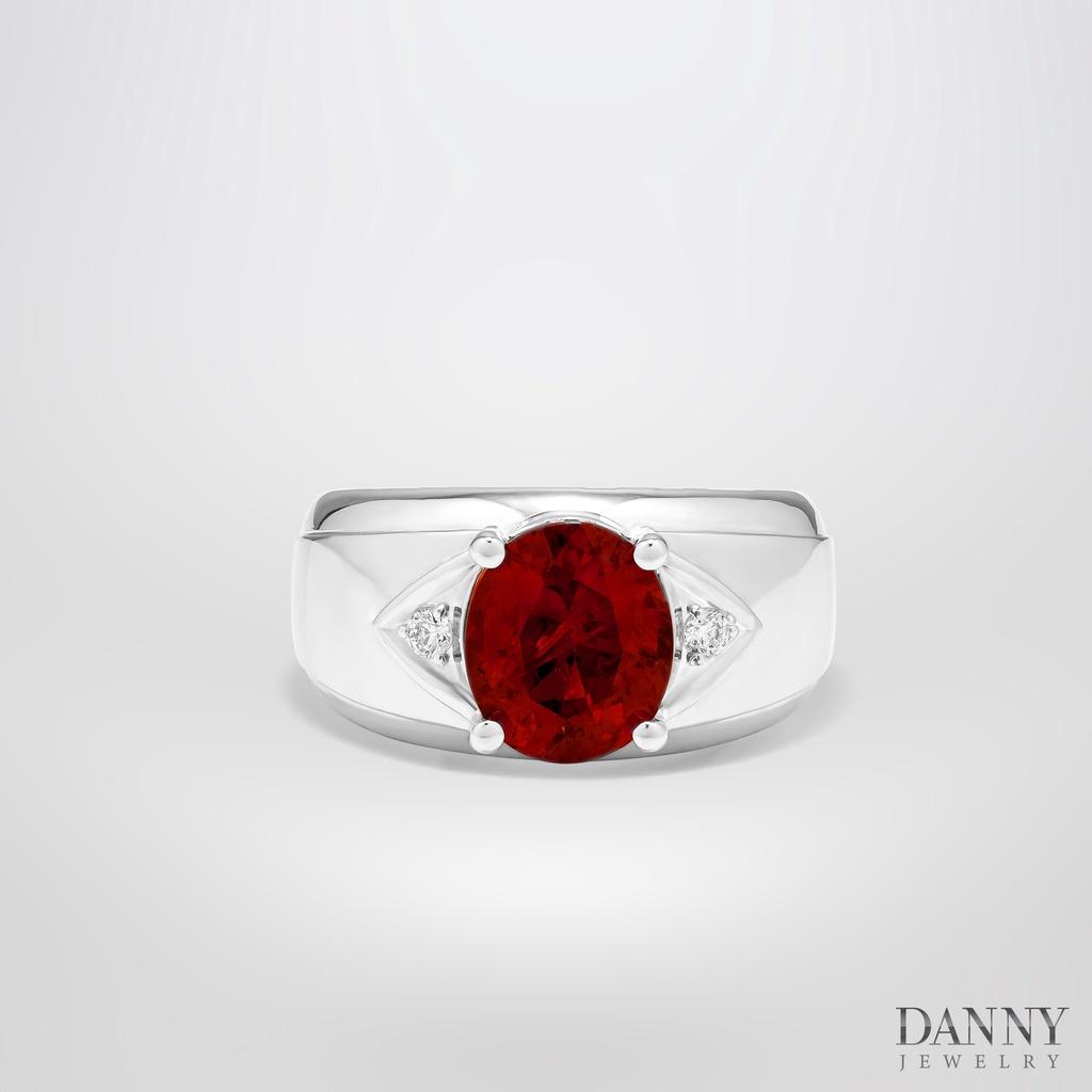 Nhẫn Nam Danny Jewelry Bạc 925 Đá Chủ Garnet Xi Rhodium SP7225100022