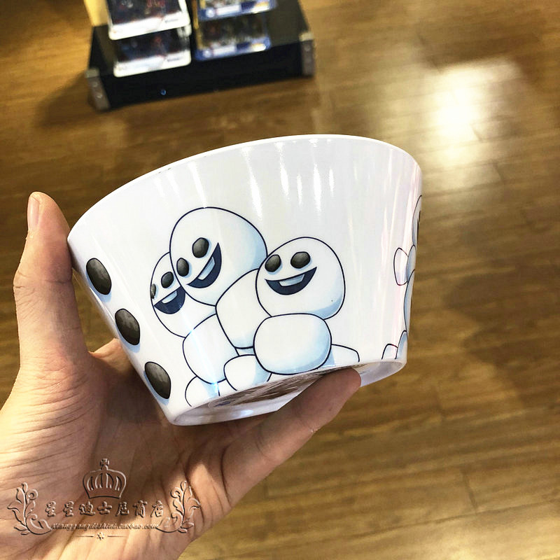Chén nhựa Melamine hình người tuyết Olaf Frozen nổi 3D màu trắng xanh cho bé gái và bé trai - 46P8NOL2457