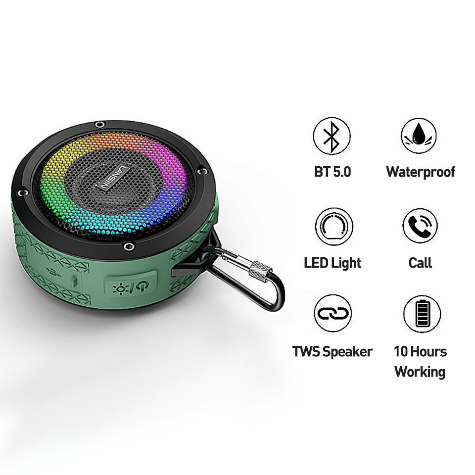 Loa Bluetooth dành cho xe đạp Loa dành cho xe đạp Loa lớn hơn ngoài trời TWS Loa siêu trầm chắc chắn Tay lái Âm thanh nổi chống nước dành cho xe đạp Màu sắc: Đen