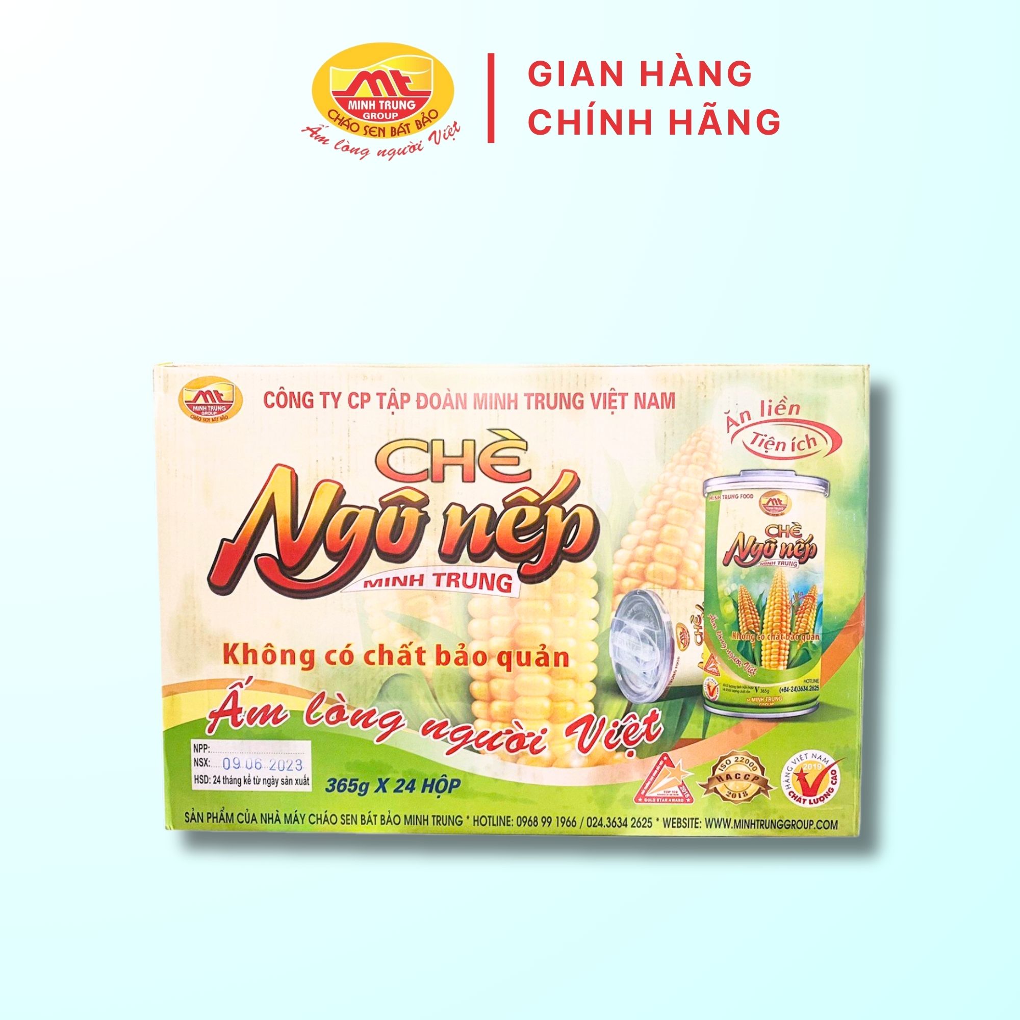 Chè Ngô Nếp Minh Trung lốc thùng 24 lon - CHENGONEP 24