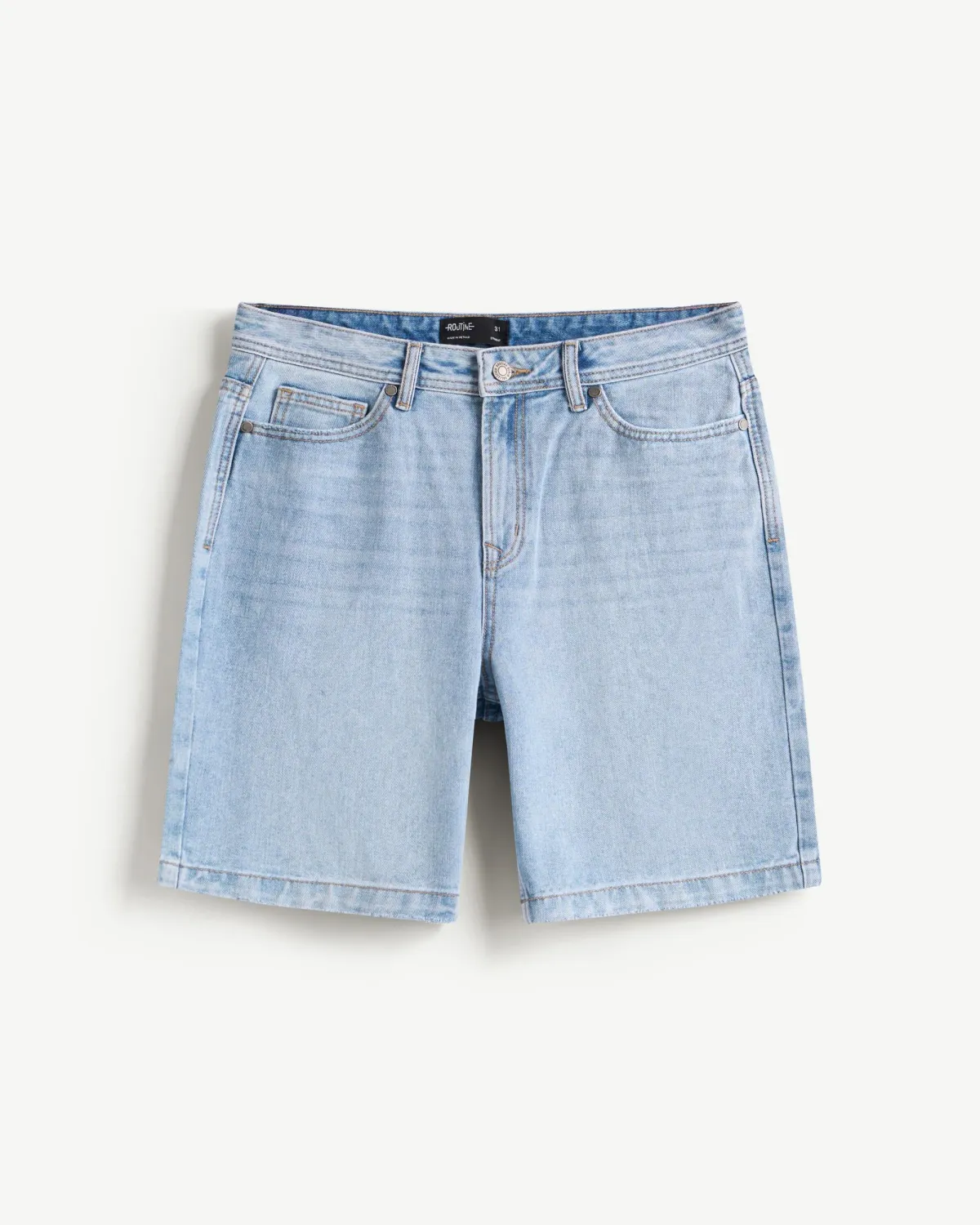 Quần short jean nam màu Xanh nhạt Form Straight - RT 10S25DPS001 | ROUTINE CÀ MAU