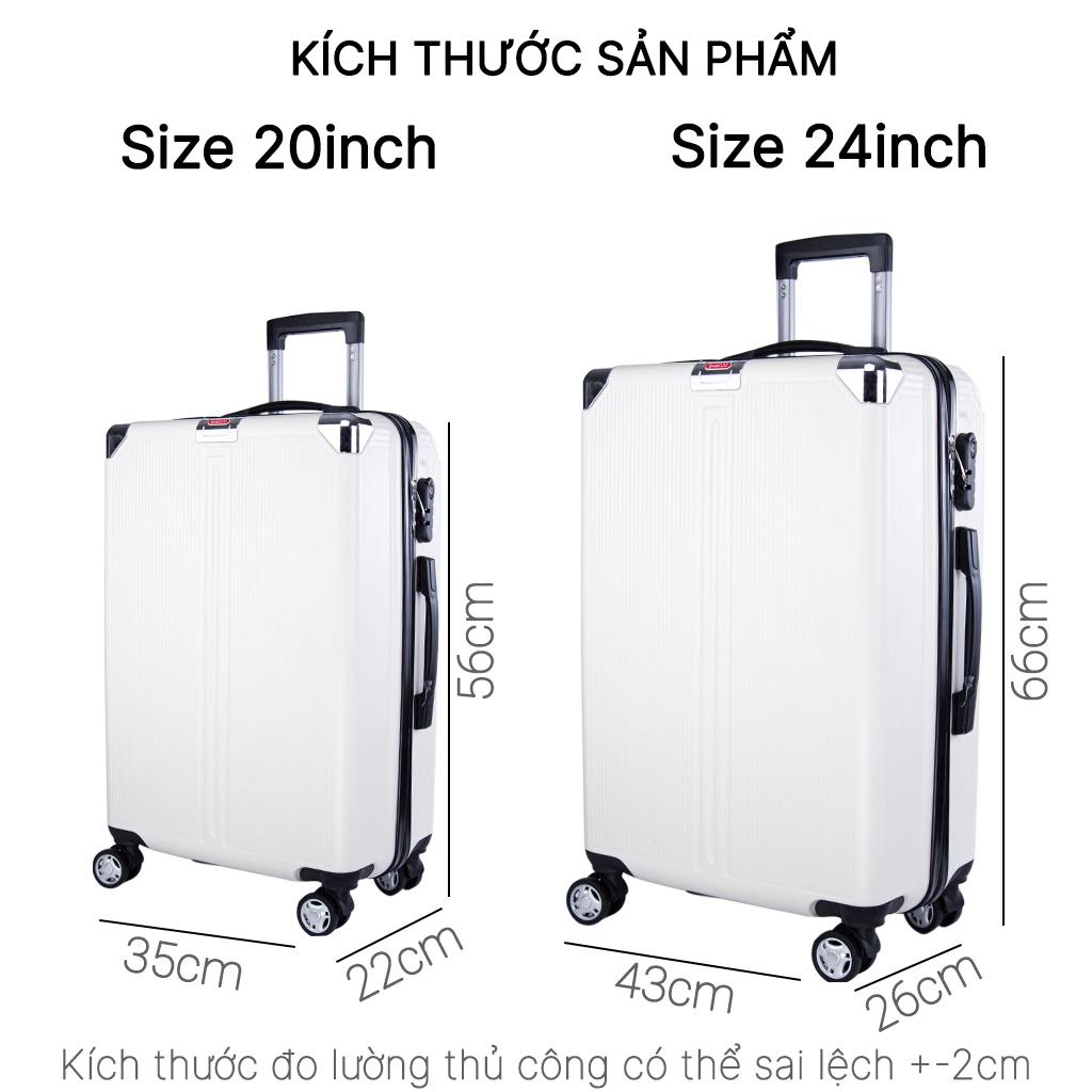 Vali size 20, size 24 BAMOZO 8803, vali du lịch kéo bo góc cao cấp chịu lực tốt chống trầy, chống va đập, BẢO HÀNH 5 NĂM