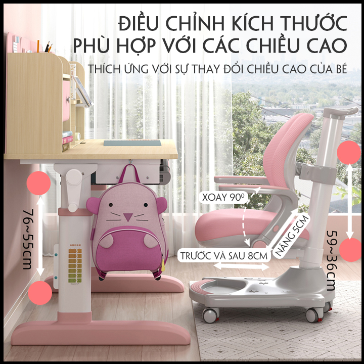 [CAO CẤP] Ghế Chống Gù Chống Cận Lưng Đôi. Ghế Học Sinh Chống Gù Chống Cận. Ghế Học Sinh Thông Minh