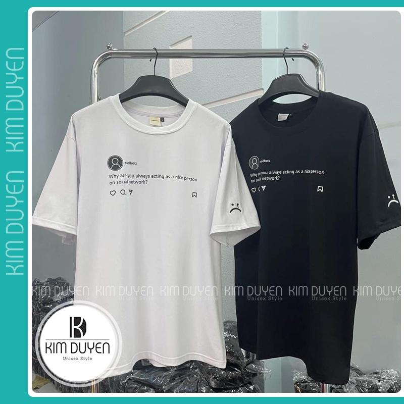 Áo Thun Sadboy - Áo thun tay lỡ form rộng Unisex 38-65kg Nam Nữ