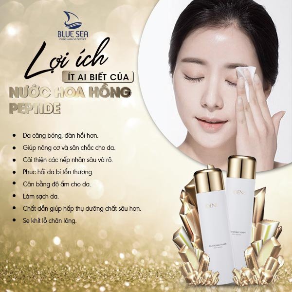 Nước hoa hồng IDENEL Peptide BALANCING TONER 130ml chống lão hóa - Dành cho da nhạy cảm - da sau vi kim - laser - peel