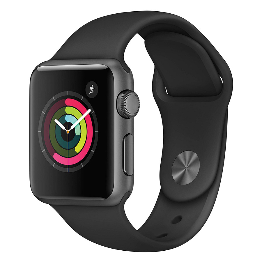 Đồng Hồ Thông Minh Apple Watch Series 3 GPS Space Grey Aluminium Case With Black Sport Band - Hàng Nhập Khẩu