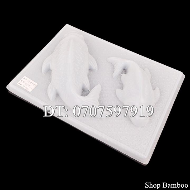 Khuôn làm bánh, rau câu, khuôn ép xôi, giò chả 2 con cá chép - Loại 30 cm - Mã số Q 1743