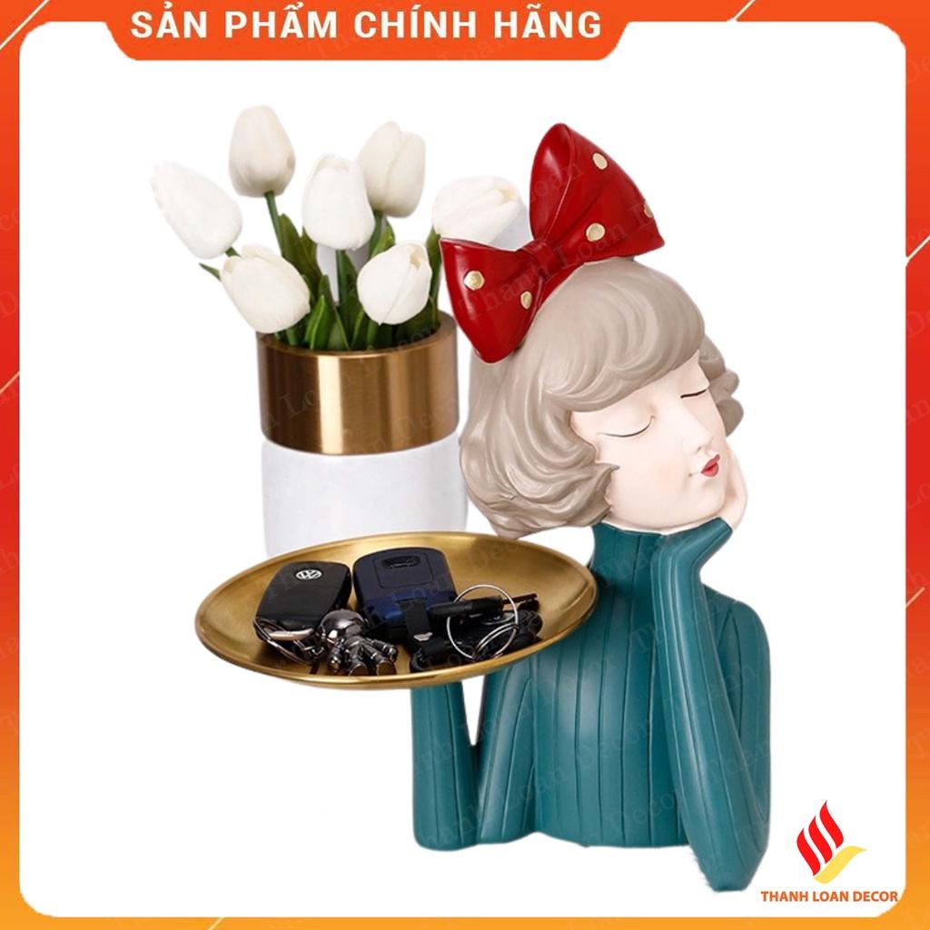 Lọ hoa cô gái Sirley Asaka - Butterfly Girl - Bình hoa cô gái decor phong cách hiện đại - Tượng điêu khắc gốm sứ