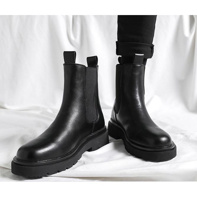 Giày bốt da nam - Chelsea Boots - tăng chiều cao 7 cm (Hàng siêu cấp)