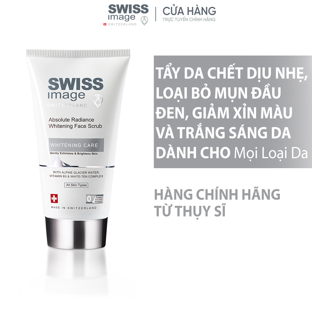 Tẩy tế bào chết dưỡng trắng cho mọi loại da Swiss Image Absolute Radiance Whitening Face Scrub 150ml