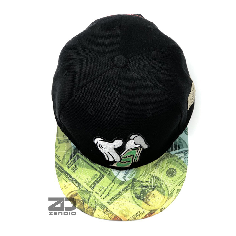 Nón hiphop, Mũ Snapback nam cao cấp Hands and Money SN58 họa tiết cá tính