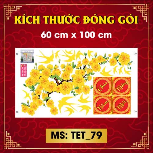DECAL TRANG TRÍ TẾT TIỂU CẢNH TẾT 2022