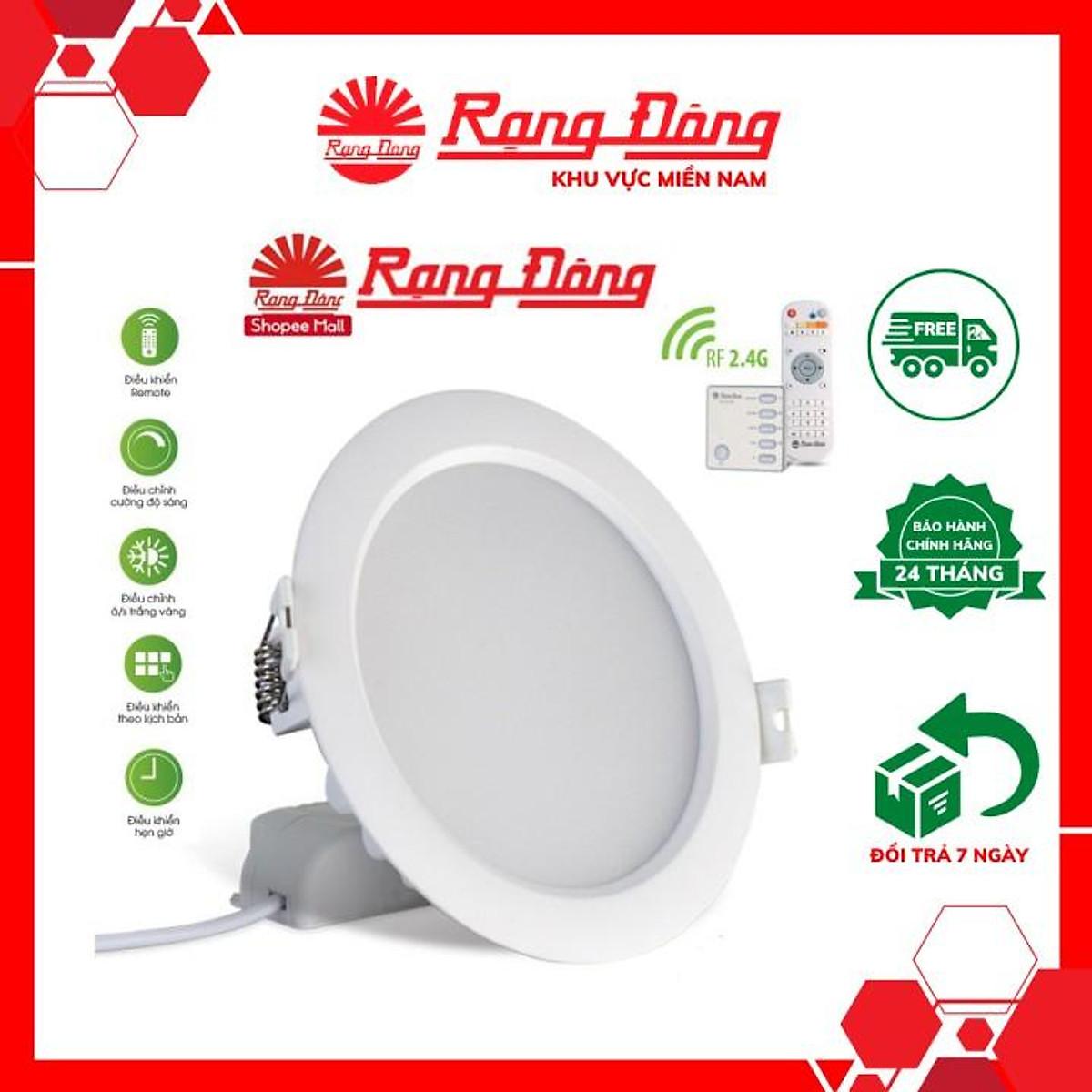 Đèn LED Downlight âm trần RF remote 7W Rạng Đông AT16L 90/7W.RF, Vỏ nhôm đúc