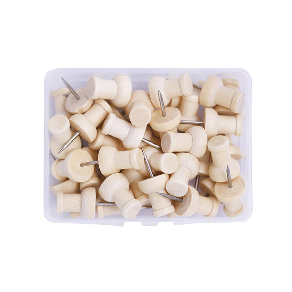 Gỗ Tự Nhiên Đầu Đẩy Chân Trang Trí Ngón Cái Tacks Sử Dụng trên Nút Chai Ban, Bản Đồ