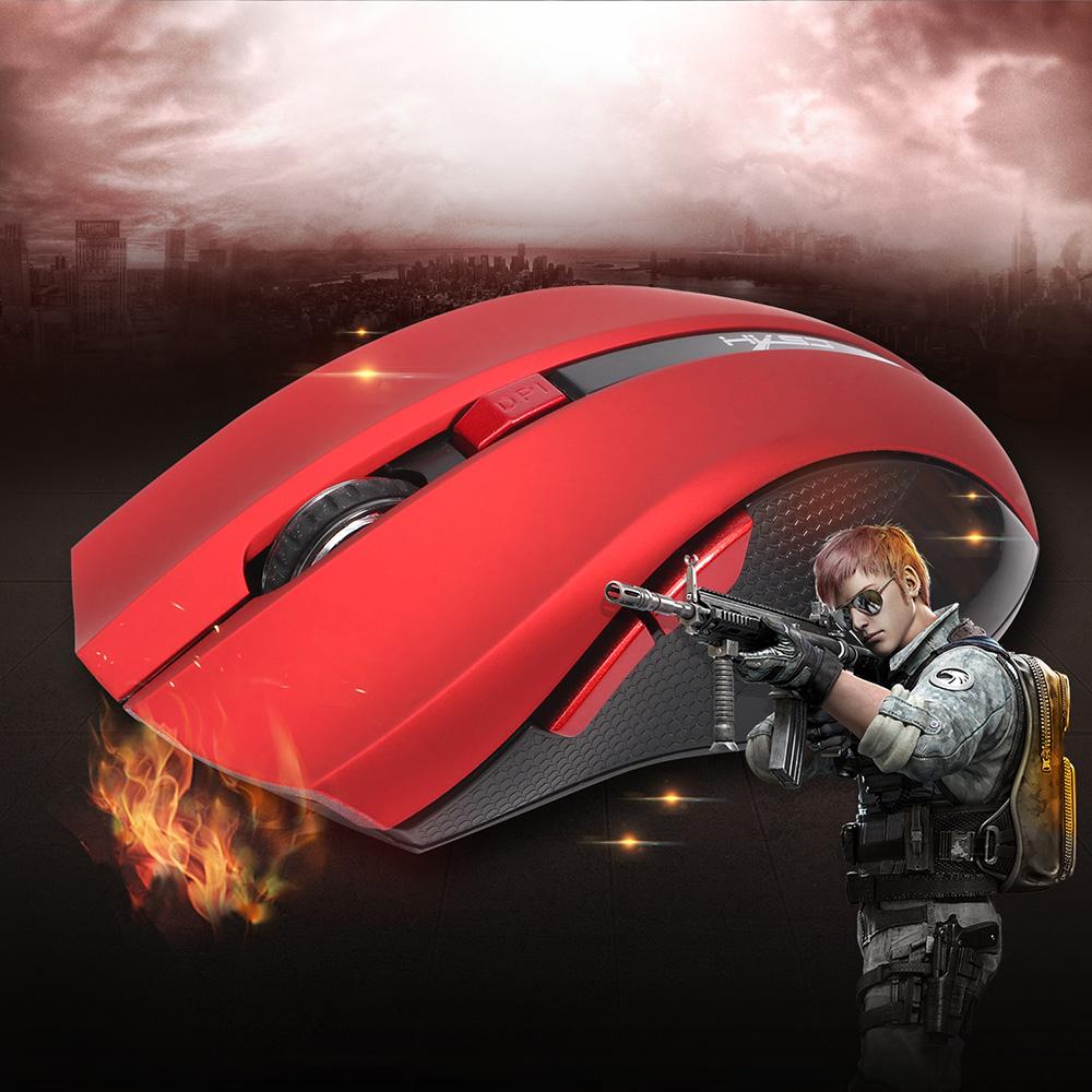 HXSJ Ergonomic Optical Office 2.4G Wireless Gaming Mouse Mice Adjustable 2400 DPI with 6 Buttons for Mac Laptop PC