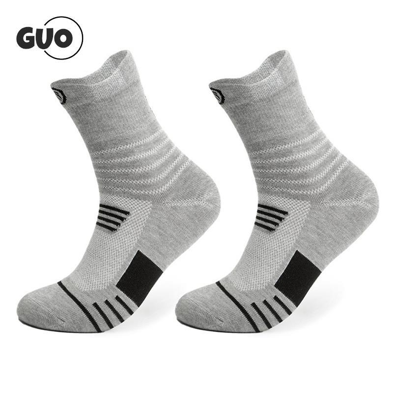 Unisex chuyên nghiệp ngoài trời Sport Cycling vớ bóng đá bóng đá bóng đá chạy bộ tất trekking nam nữ Color: White